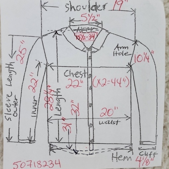 Vtg Wrangler Button Shirt Men 15.5 34 Chambray Gray Cowboy Cut X-Long Tails USA - Picture 3 of 12